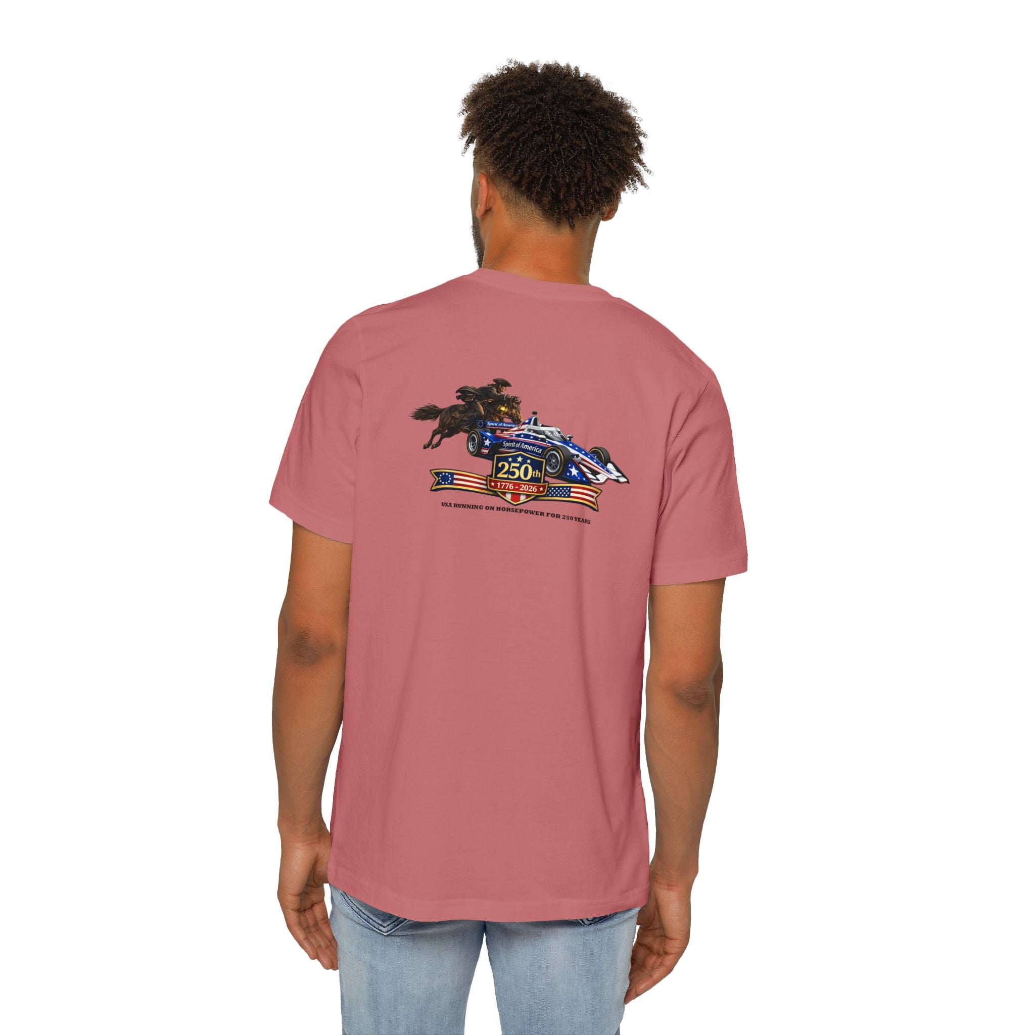 Indy 250 Racing Tee — American Race Car & Bull Rider Graphic T‑Shirt