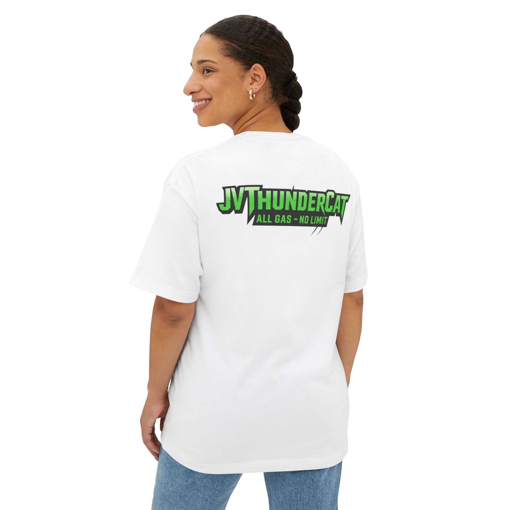 JVThunderCat and Racin' for a Livin' - Unisex Oversized Boxy Tee