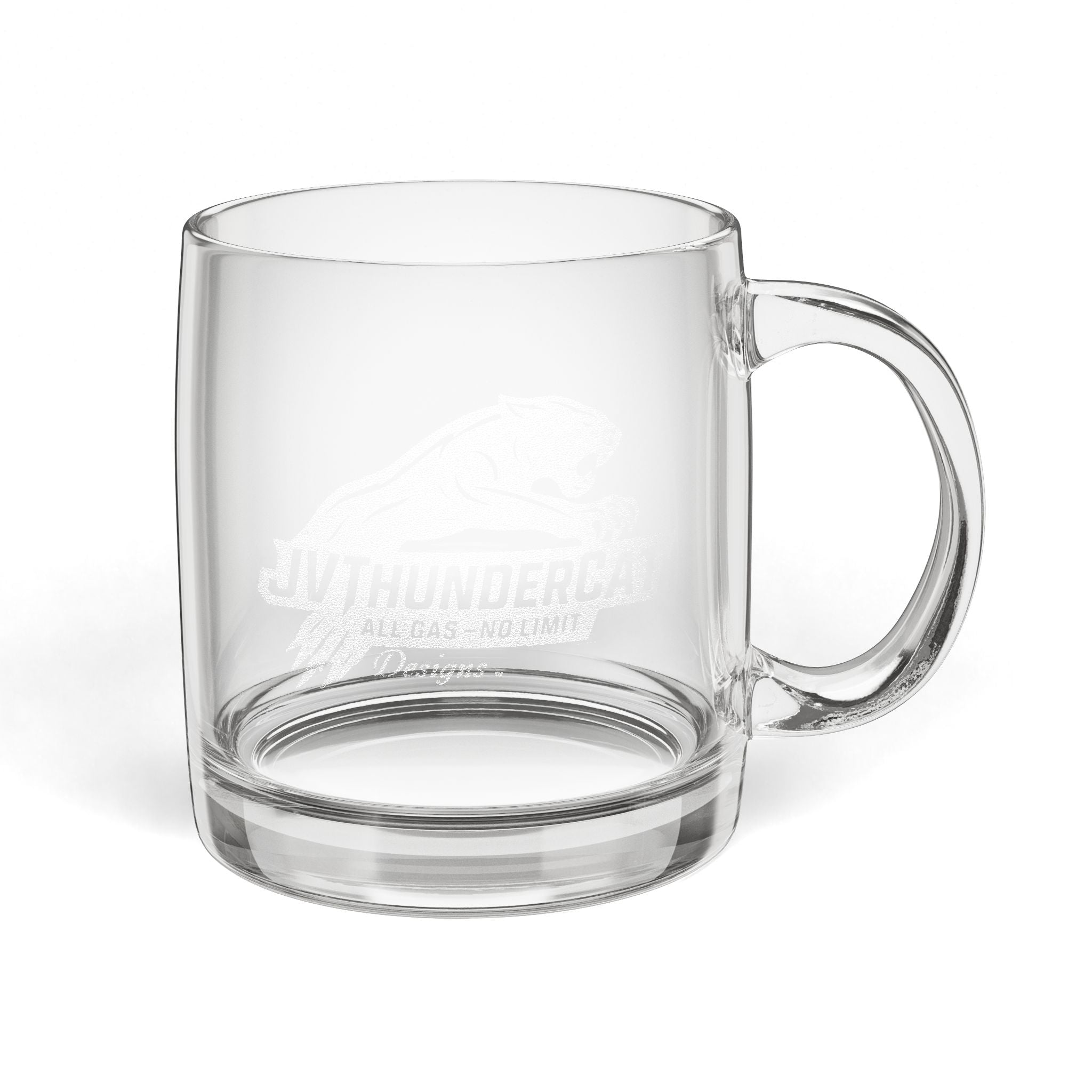 Engraved Glass Coffee Mug - 12.25oz Personalized Drinkware