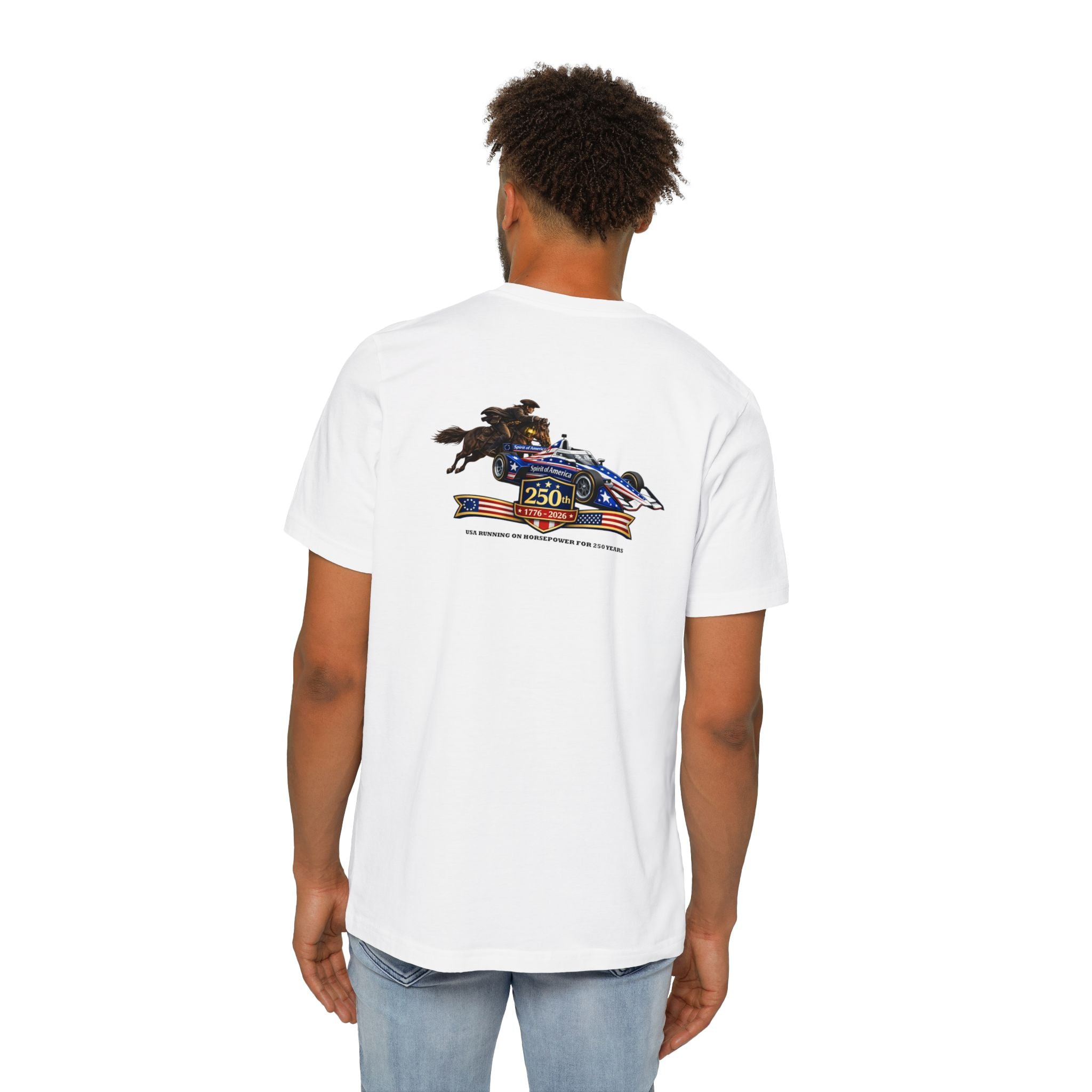 Indy 250 Racing Tee — American Race Car & Bull Rider Graphic T‑Shirt