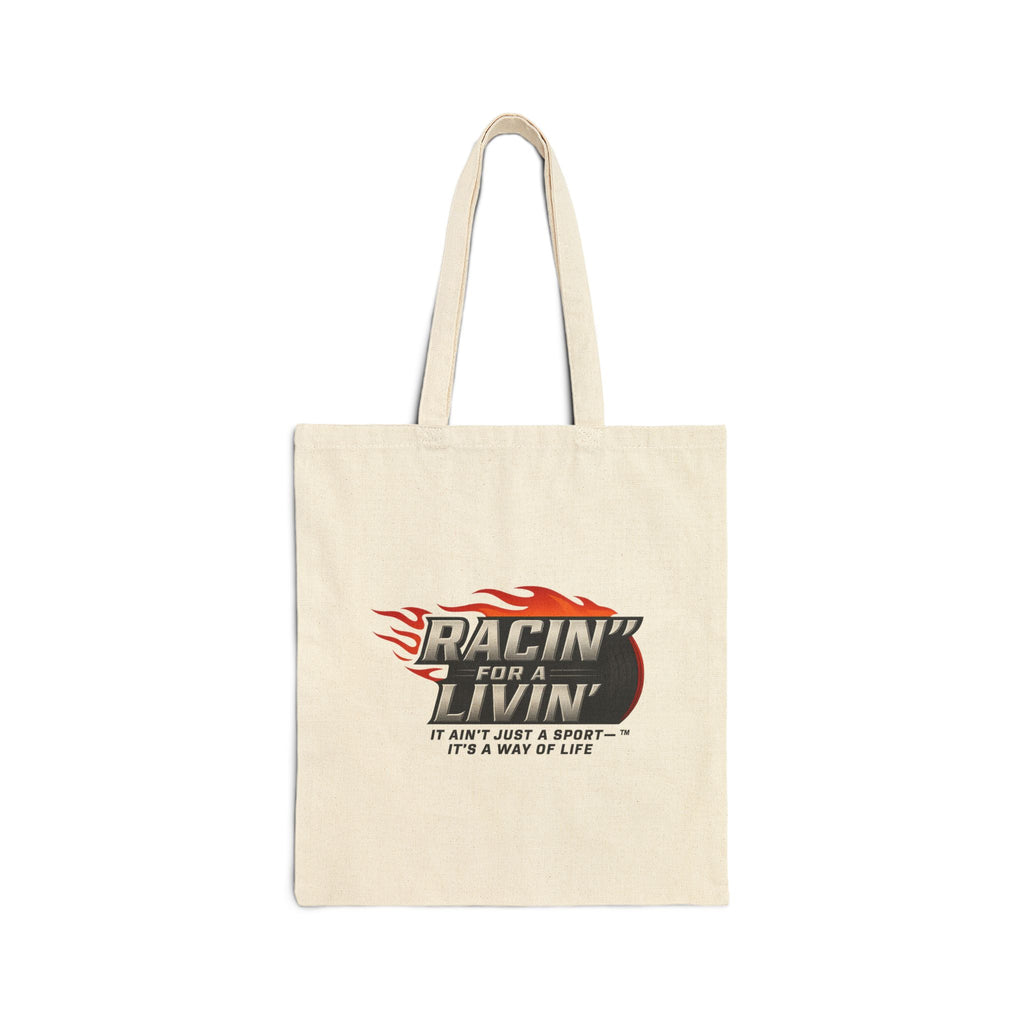 250th Celebration of Horsepower USA Canvas Tote Bag – "Racin' for a Livin'" Graphic Cotton Shopper