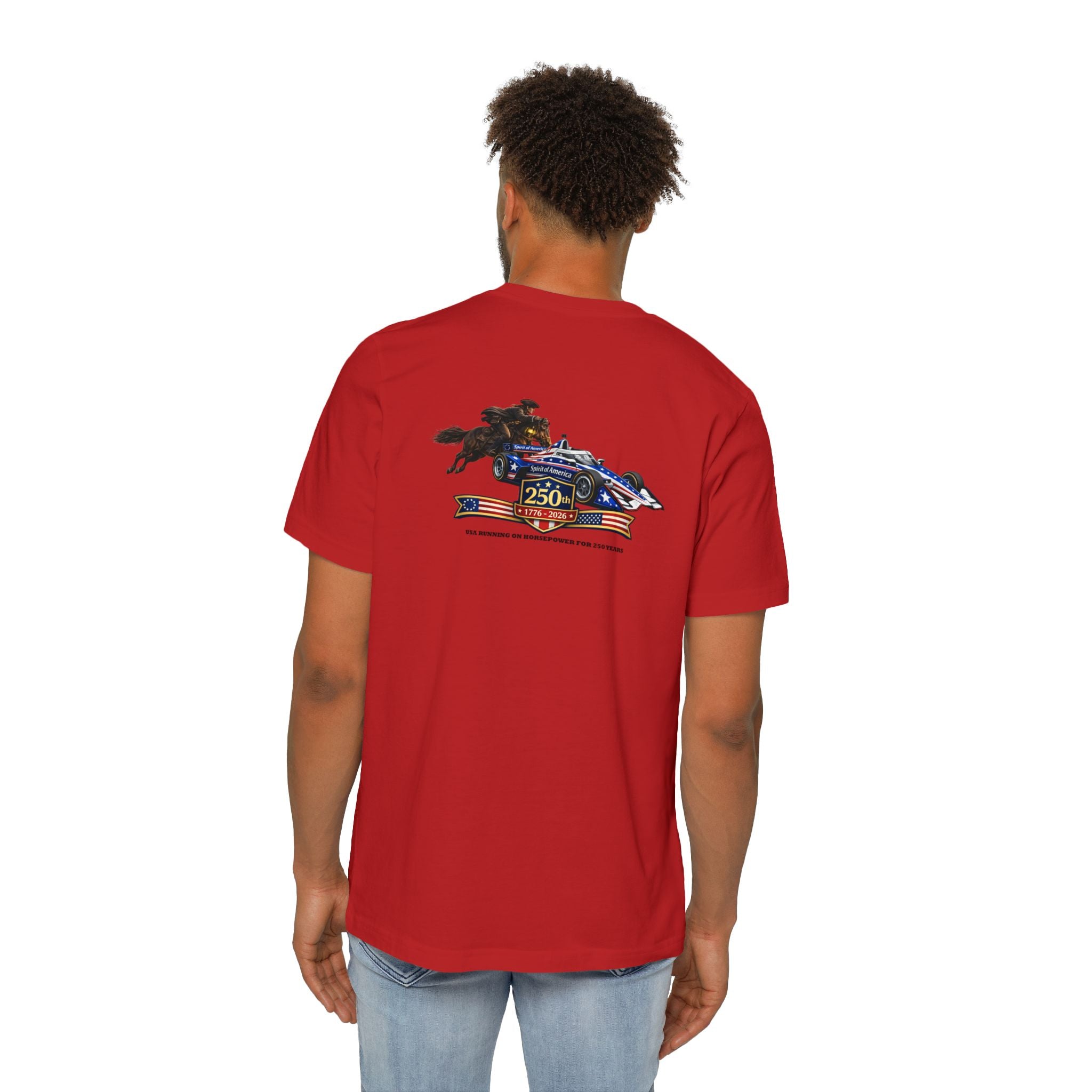 Indy 250 Racing Tee — American Race Car & Bull Rider Graphic T‑Shirt
