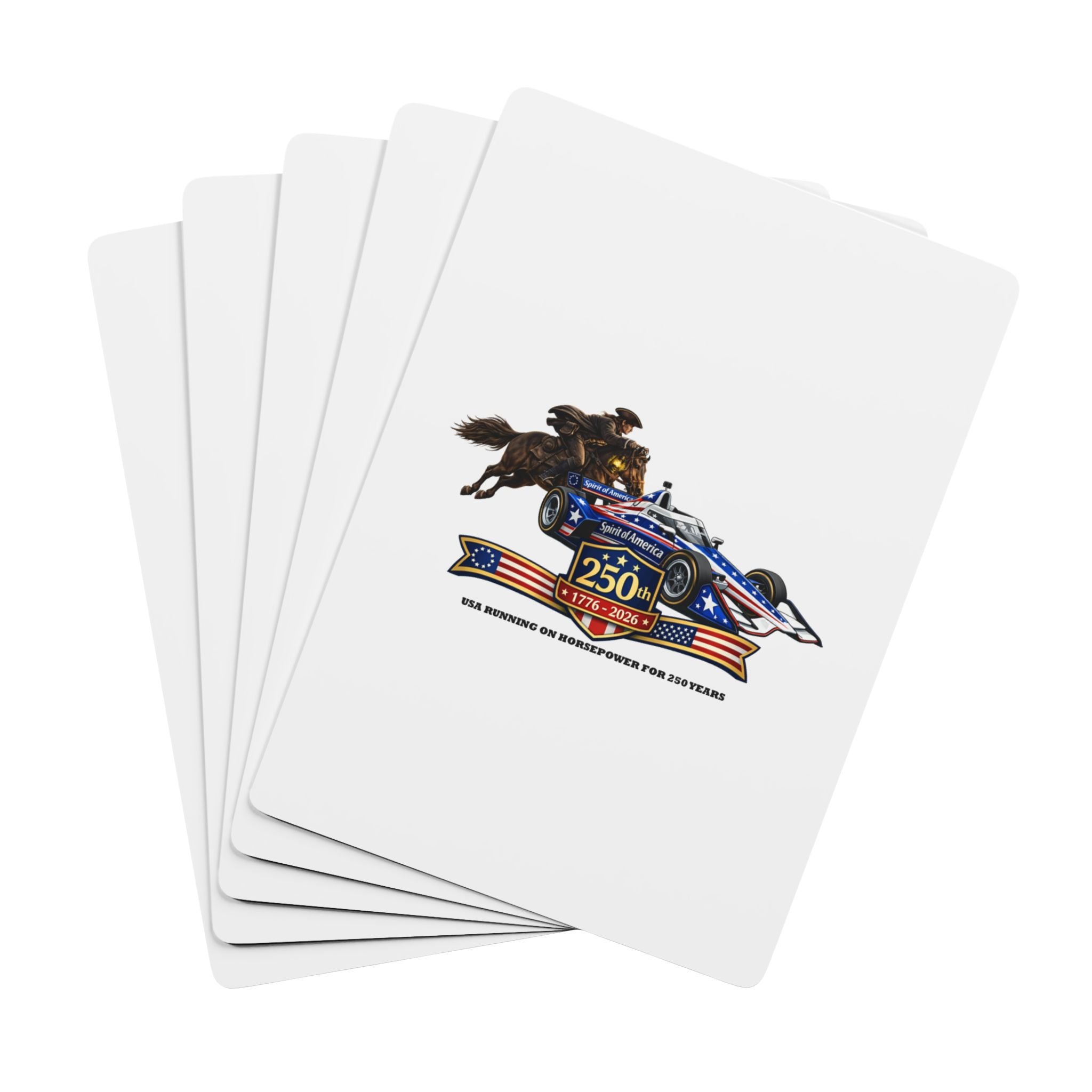 250th American Horsepower Poker Playing Cards — Racing & Rodeo Collectible Deck