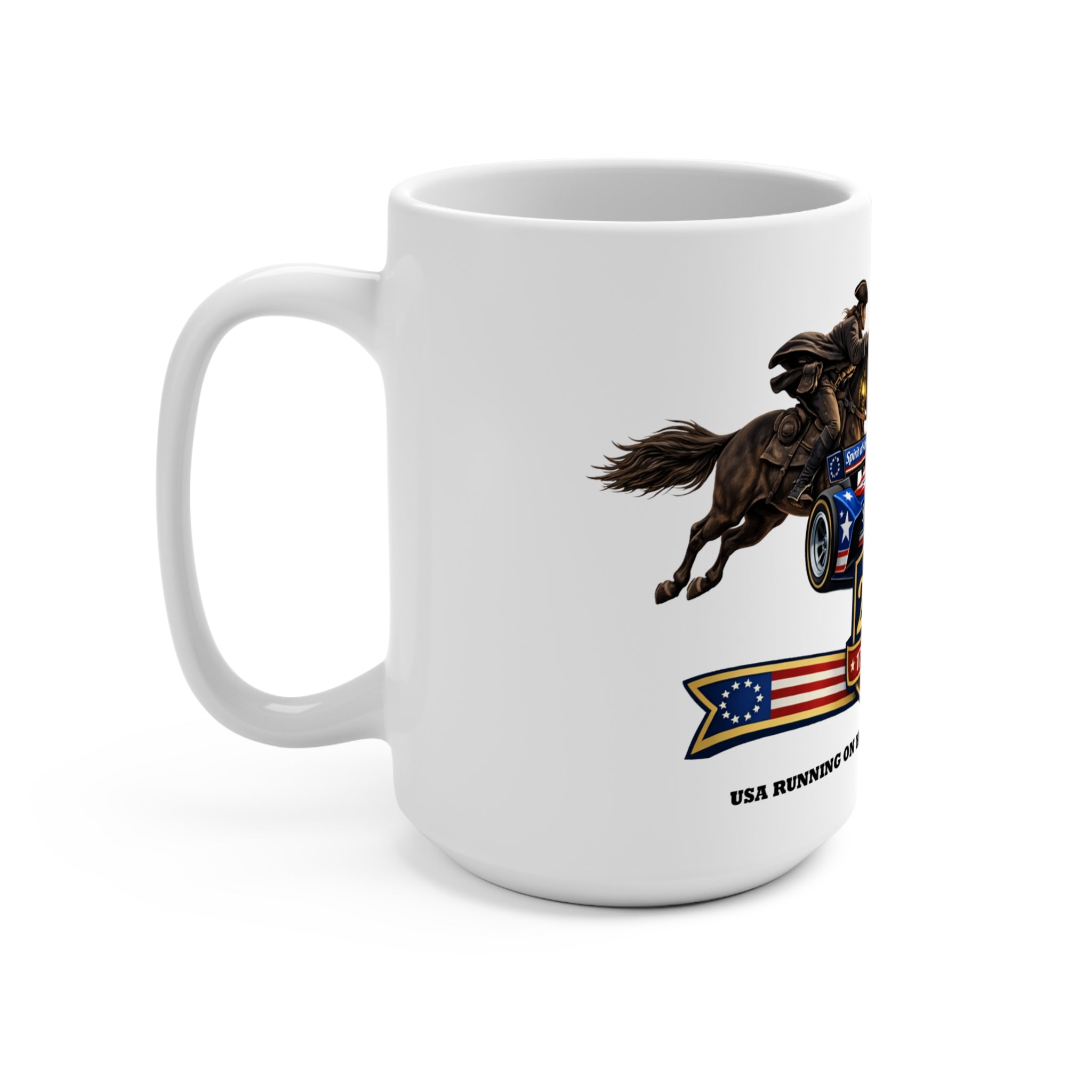 250th Anniversary America Horsepower Racing Mug — Spirit of America 1776–2026