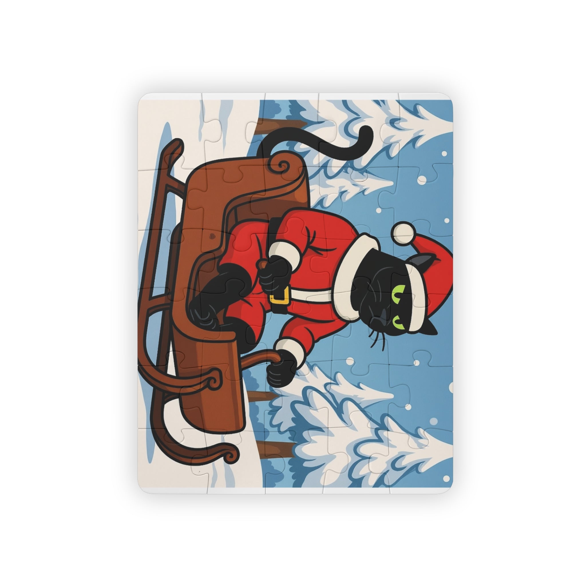 Kids Puzzle — Festive Thundercat's Coming To Town in Santa Suit on Sled, 30-Piece Holiday Jigsaw