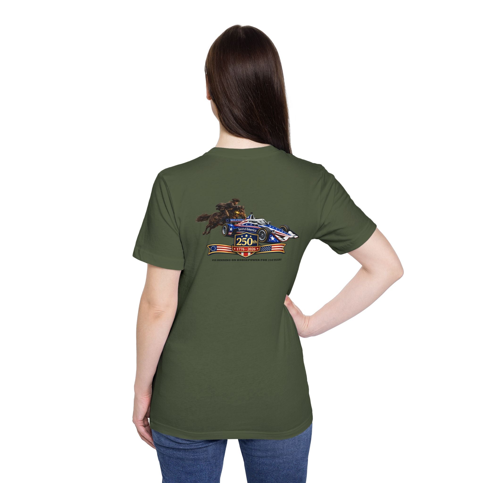 Indy 250 Racing Tee — American Race Car & Bull Rider Graphic T‑Shirt