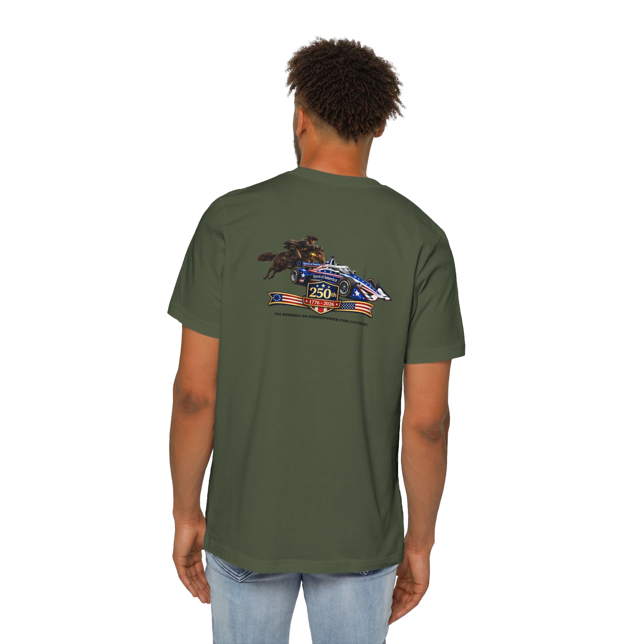 Indy 250 Racing Tee — American Race Car & Bull Rider Graphic T‑Shirt