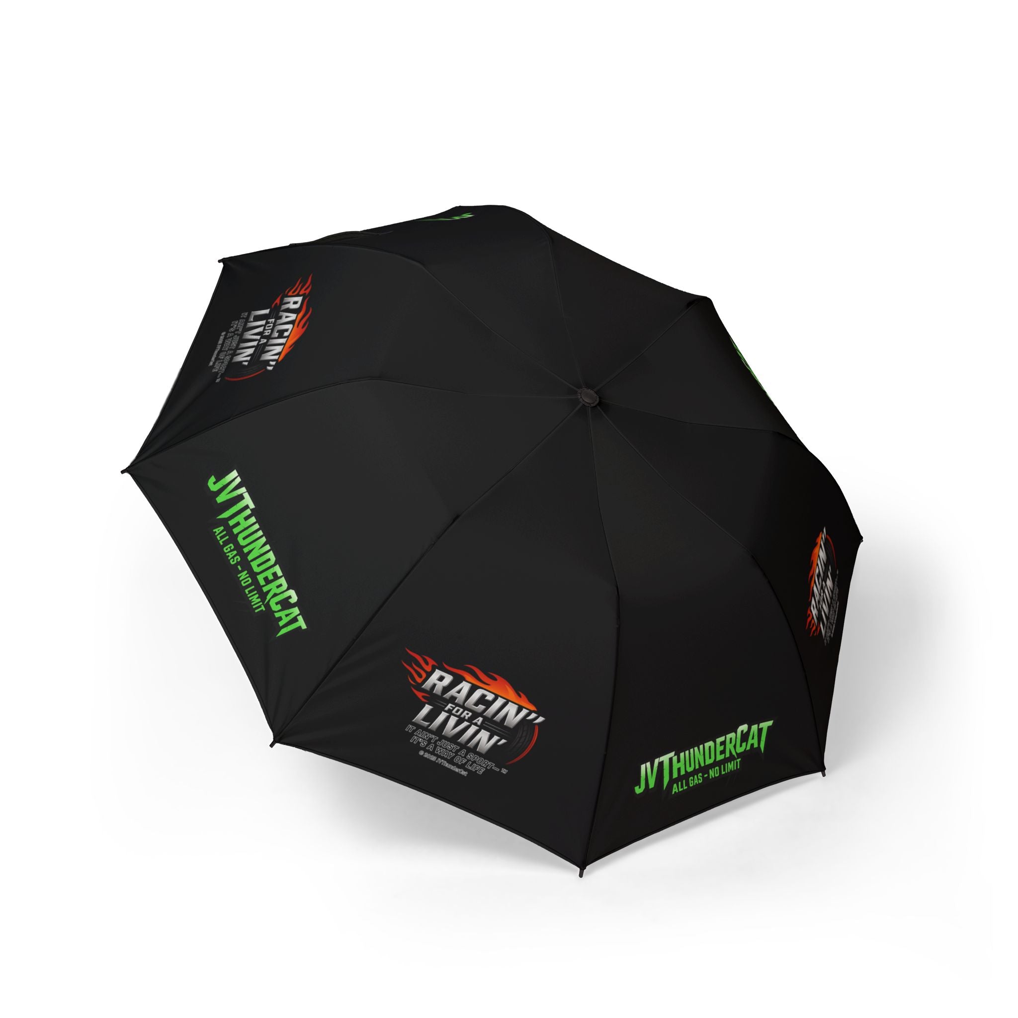 JVThunderCat and Racin' for a Livin' Semi-Automatic Foldable Umbrella - Sporty Black Umbrella for Racing Enthusiasts, Perfect for Outdoor Events, Gifts for Race Fans, [...]