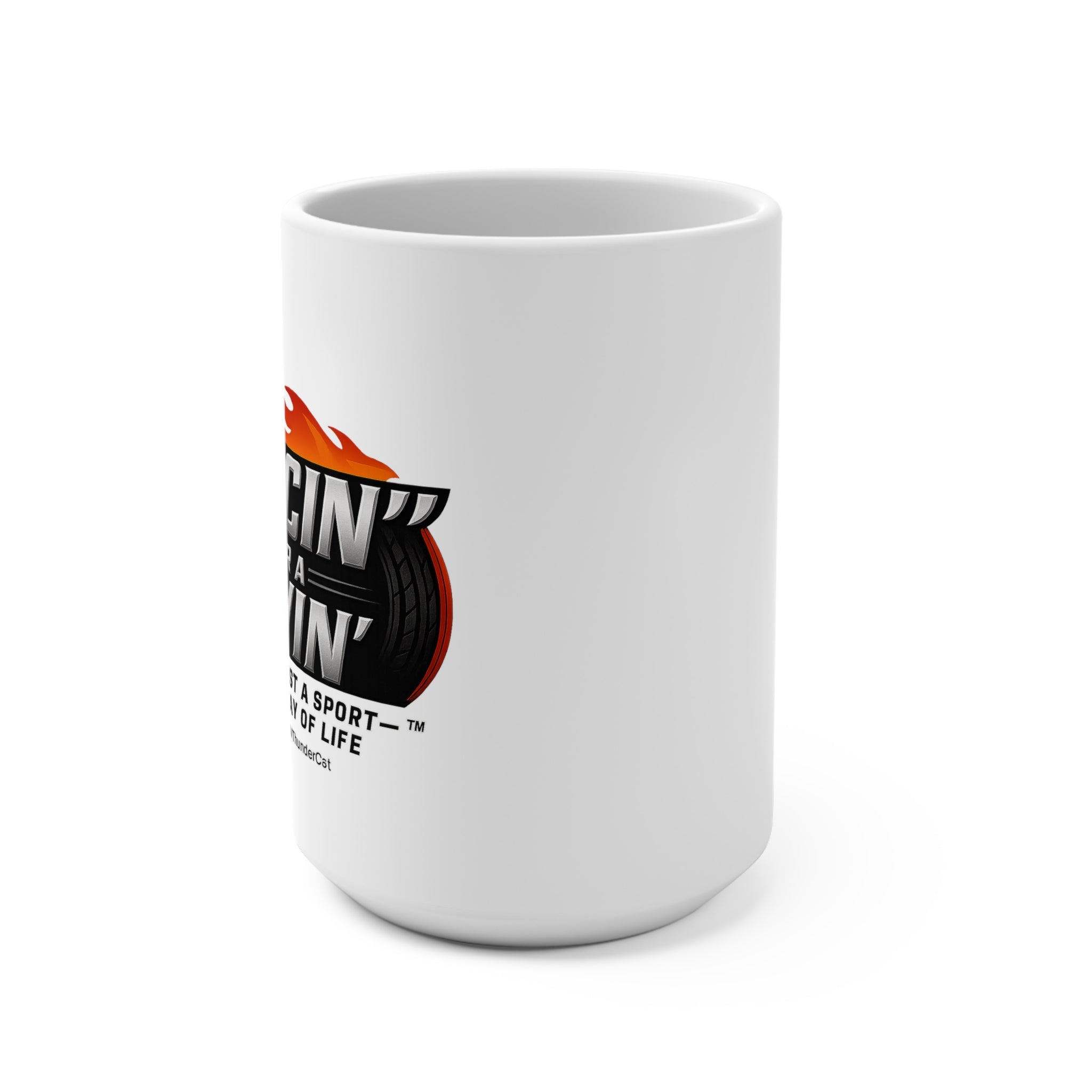 Energetic Racin' for a Livin' Mug 15oz - Perfect for Coffee, Tea & Gifts, Vibrant Colors, Cool Design, Fun Drinkware, Collector's Item