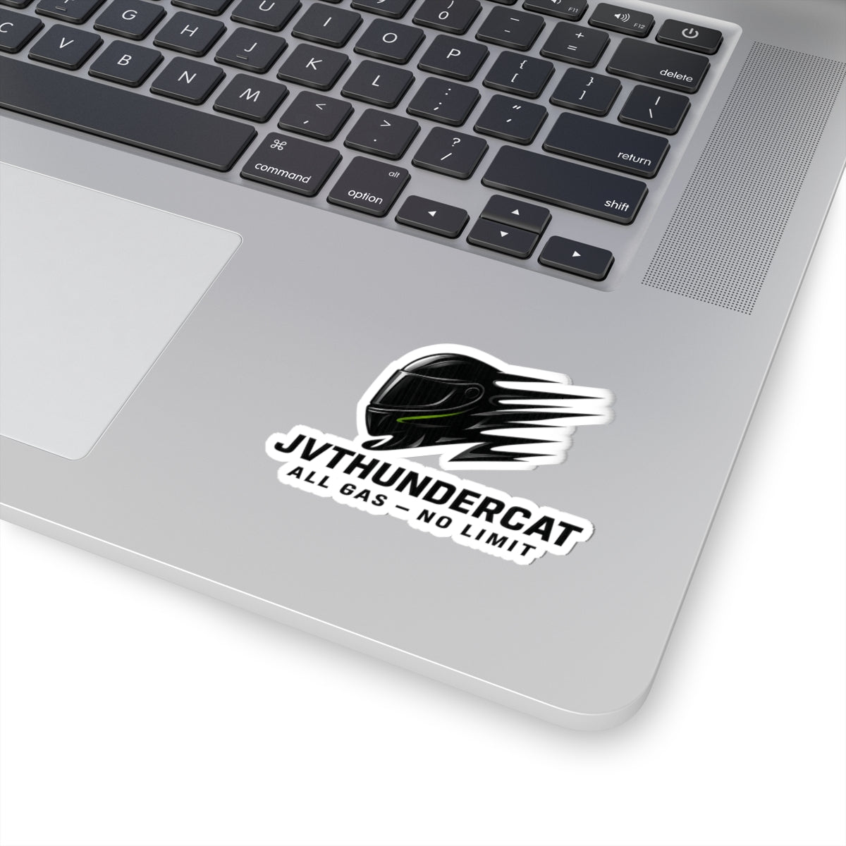 JVThunderCat Racing Helmet Sticker — “All Gas No Limit” Kiss-Cut Decal