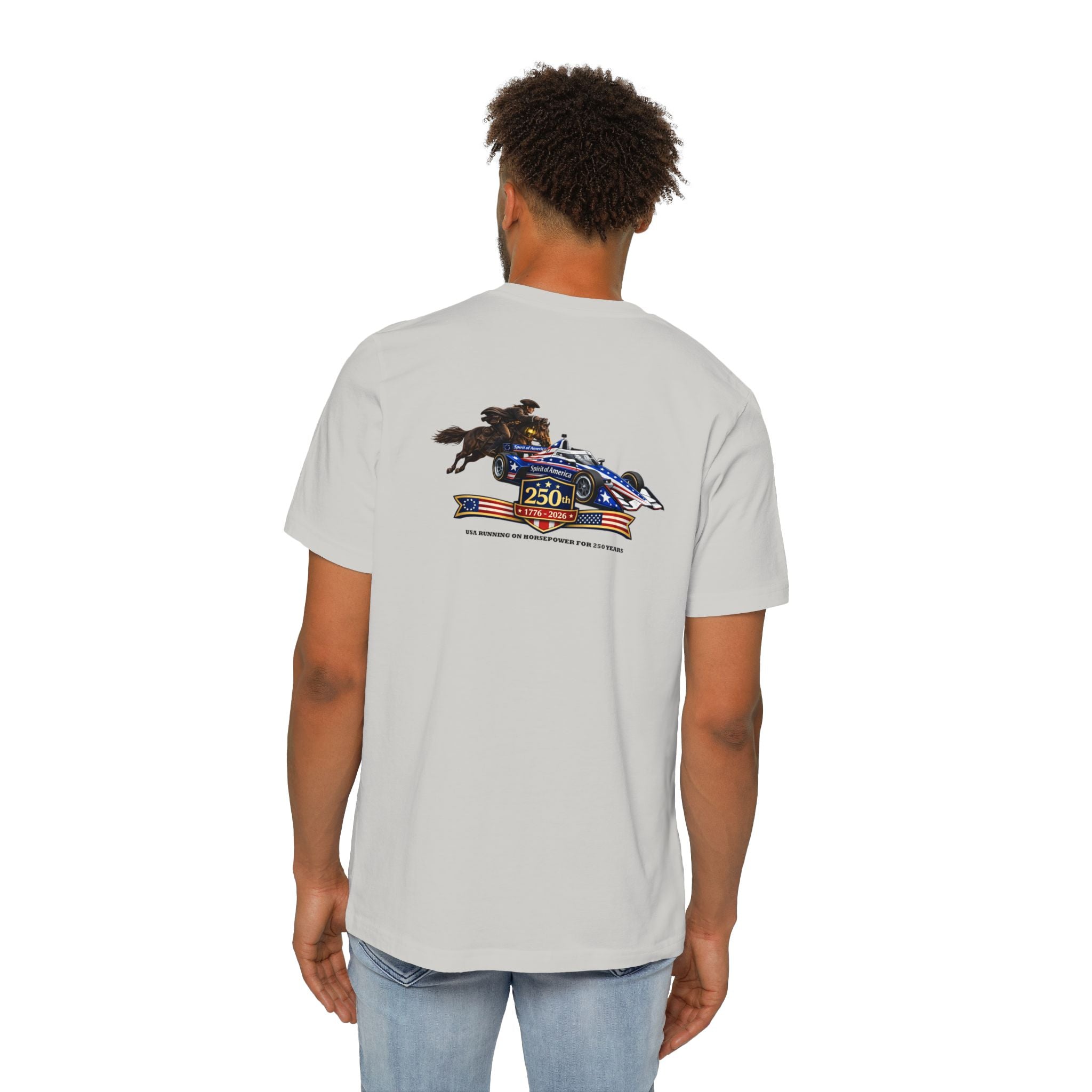 Indy 250 Racing Tee — American Race Car & Bull Rider Graphic T‑Shirt