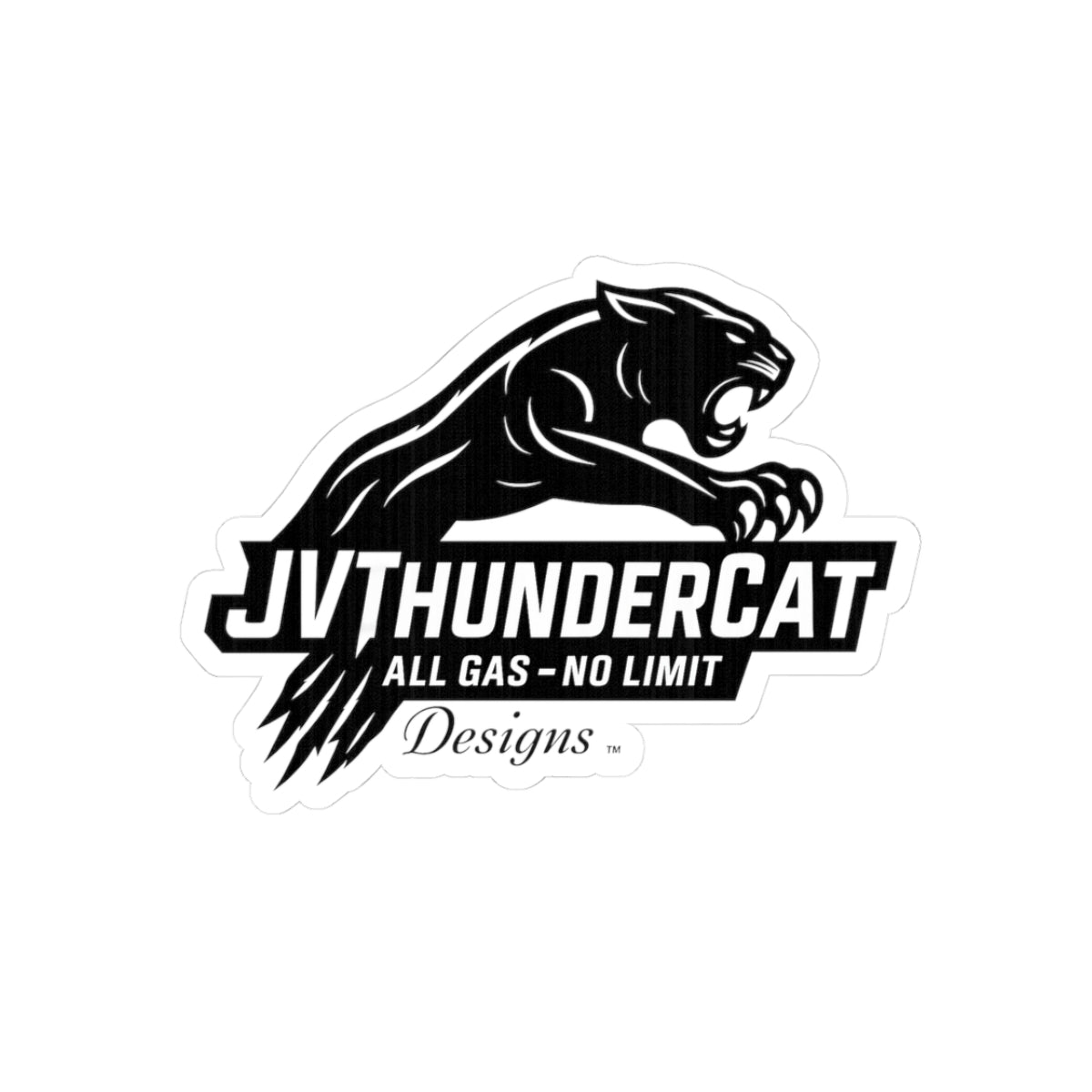 JV Thundercat Logo Sticker — 'All Gas No Limit' Kiss-Cut Decal