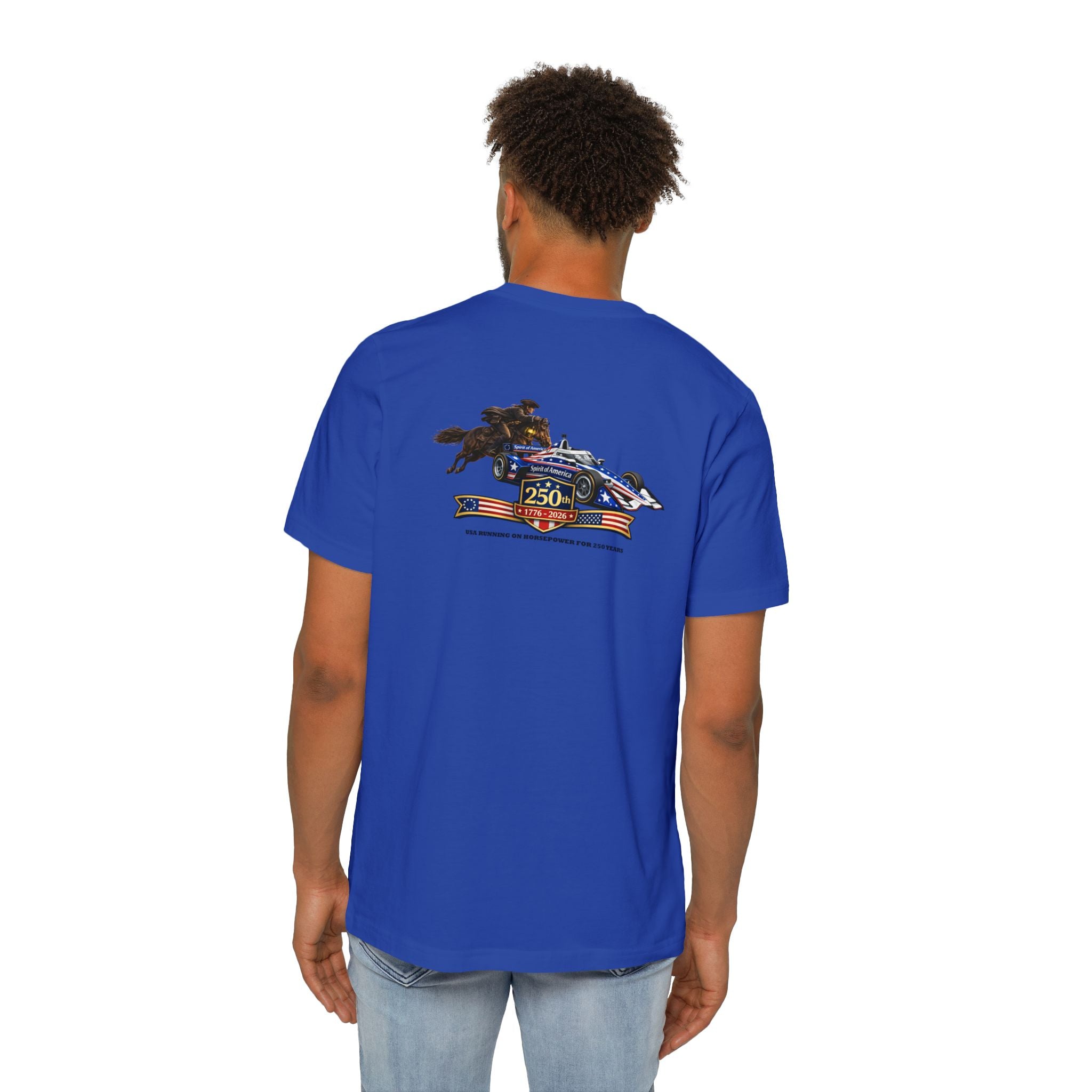 Indy 250 Racing Tee — American Race Car & Bull Rider Graphic T‑Shirt