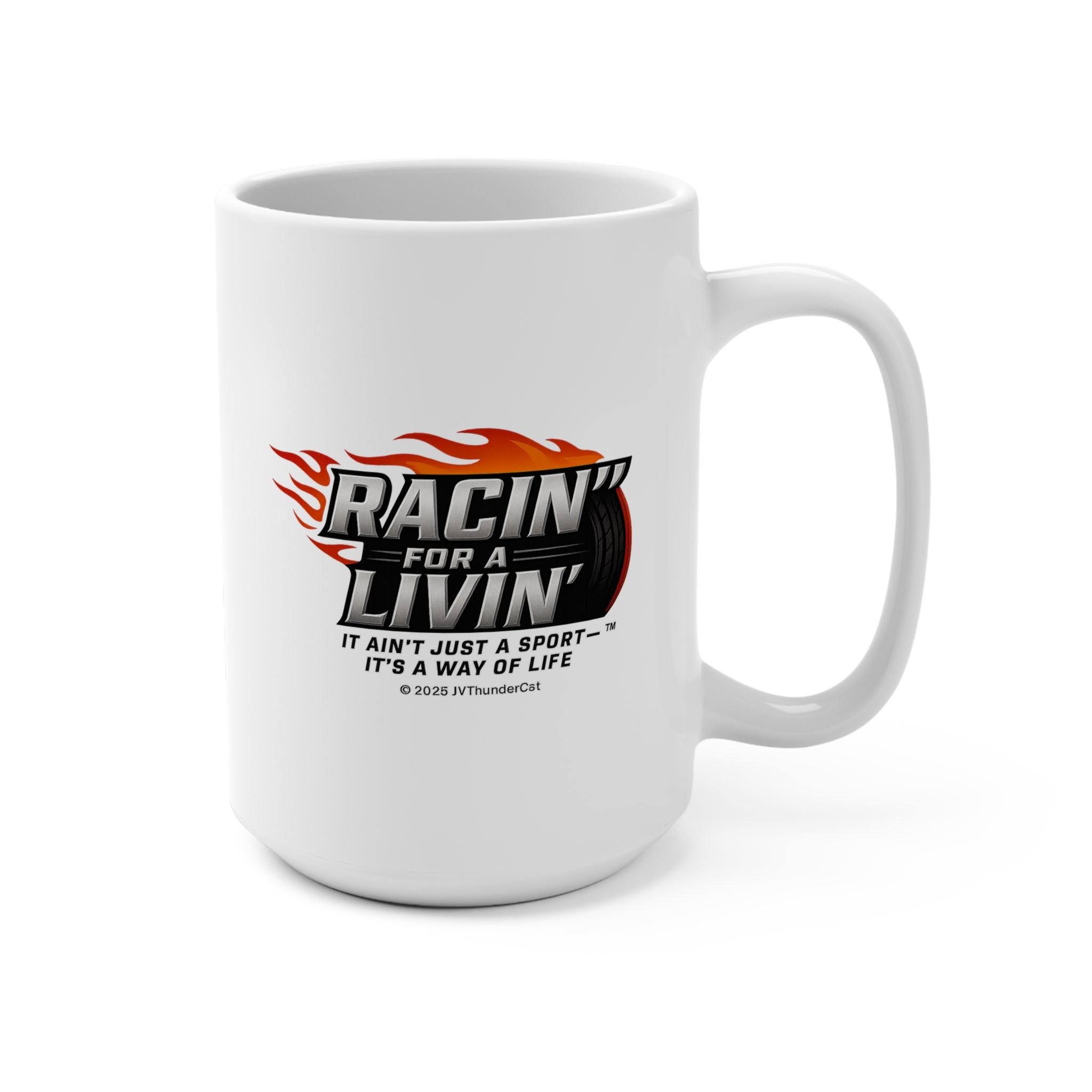 Custom Garage Sign 15oz Mug — "Tommy's Garage" - Racin' for a Livin' Retro Mechanic Coffee Cup